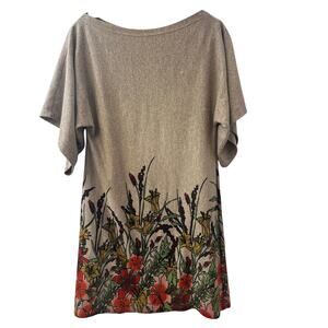 Beebop & Wally NYC Gray Floral Tunic Dress Size: S - Made in USA
